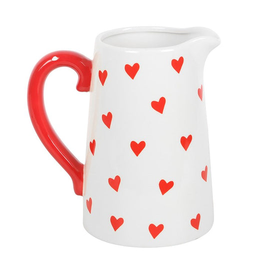 Heart Print Ceramic Flower Jug - Inspired Creative Gifts