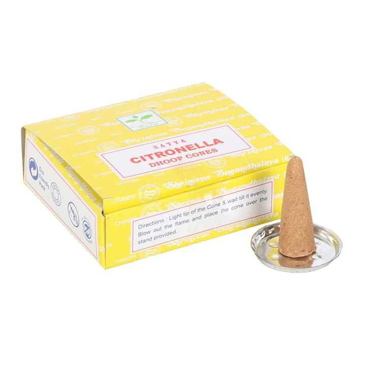 12 Packs of Citronella Dhoop Incense Cones by Satya - Inspired Creative Gifts