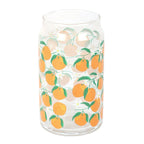 Orange Print Can Glass