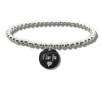 I Love You Disc Bracelet with Heart Symbol for Women