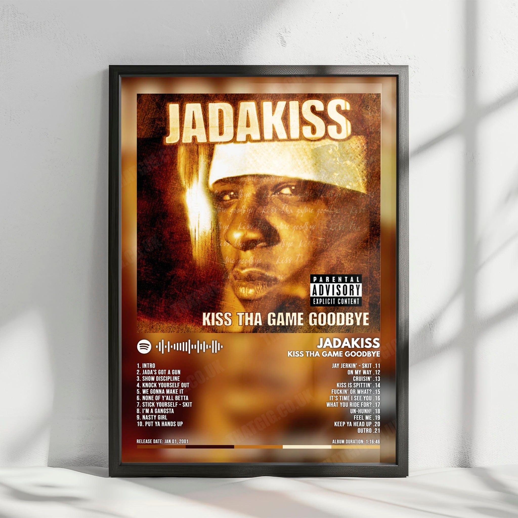 Jadakiss "Kiss Tha Game Goodbye" Album Cover Poster - with Complete Tracklist