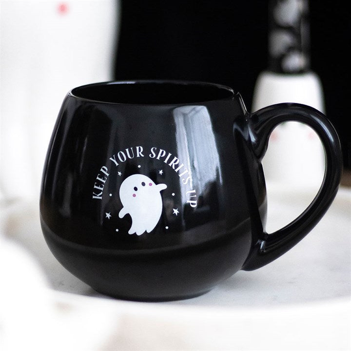 Keep Your Spirits Up Rounded Ghost Mug - Mugs - Inspired Creative Gifts