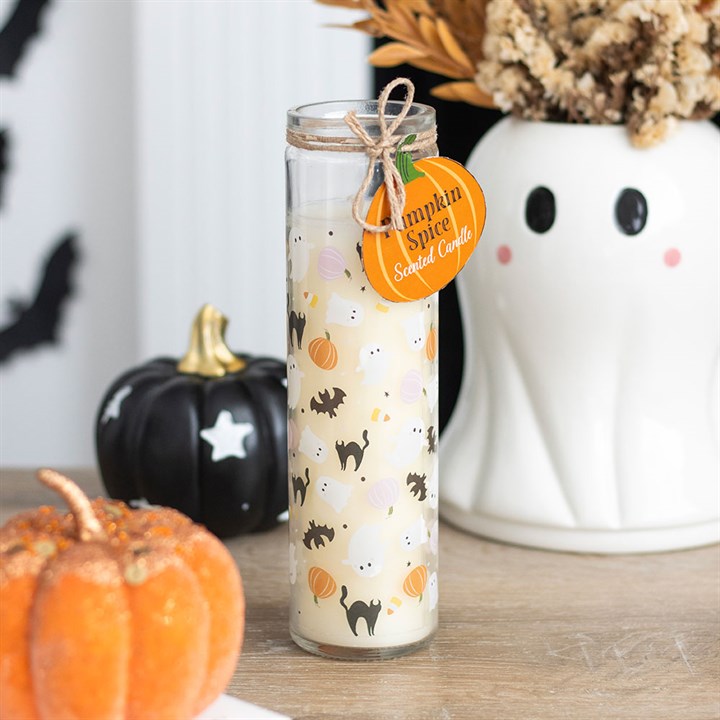 Sweet and Spooky Print Candy Corn Tube Candle - Candles - Inspired Creative Gifts