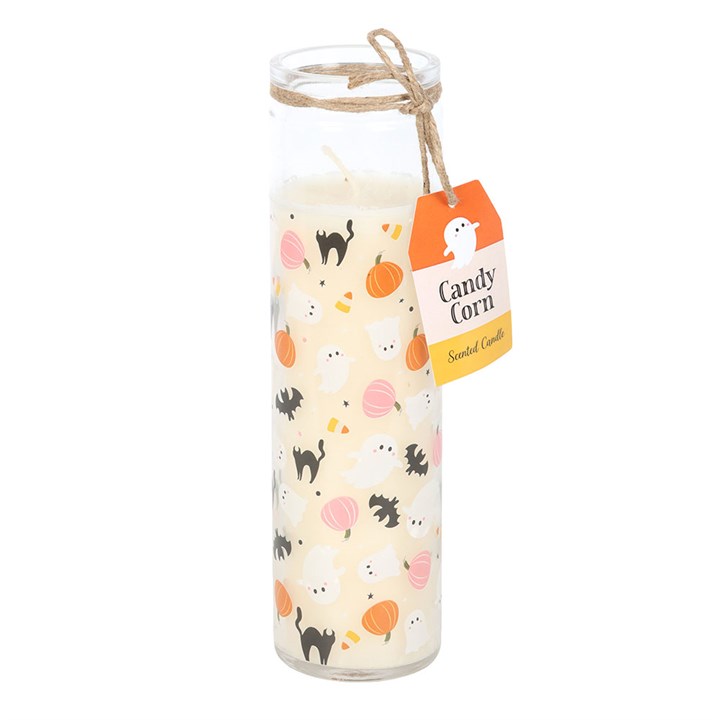 Sweet and Spooky Print Candy Corn Tube Candle - Candles - Inspired Creative Gifts