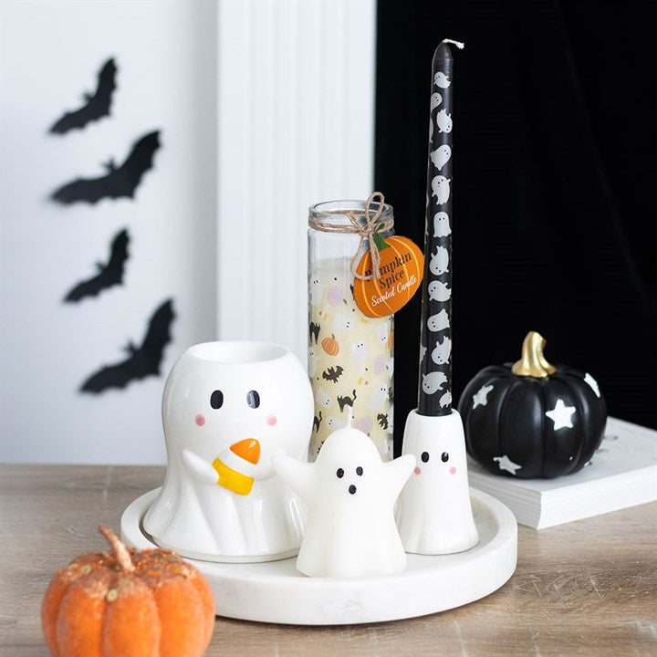 Sweet and Spooky Print Candy Corn Tube Candle - Candles - Inspired Creative Gifts