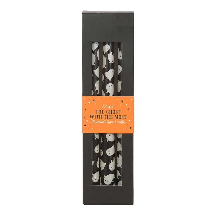 Set of 3 Ghost Print Taper Candles - Candles - Inspired Creative Gifts