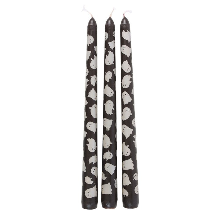 Set of 3 Ghost Print Taper Candles - Candles - Inspired Creative Gifts