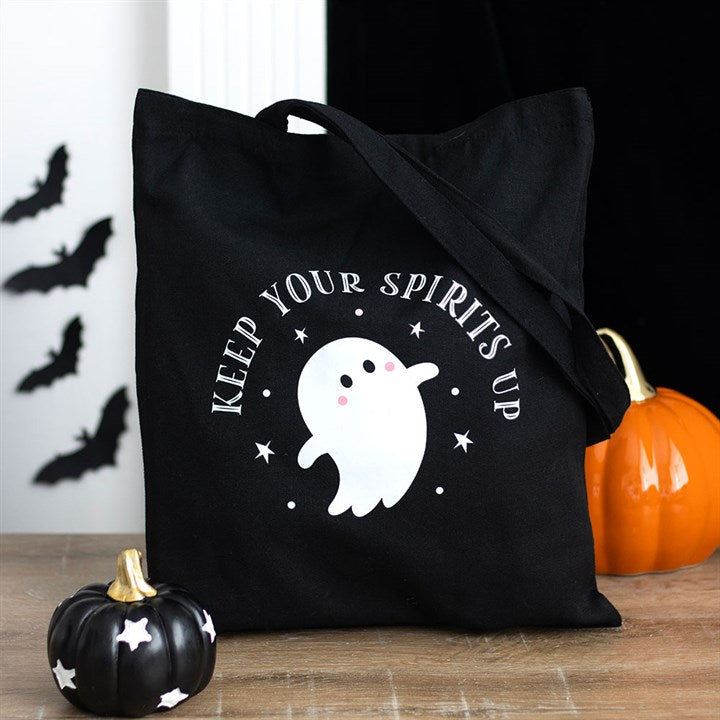 Keep Your Spirits Up Ghost Polycotton Tote Bag - Bags & Purses - Inspired Creative Gifts
