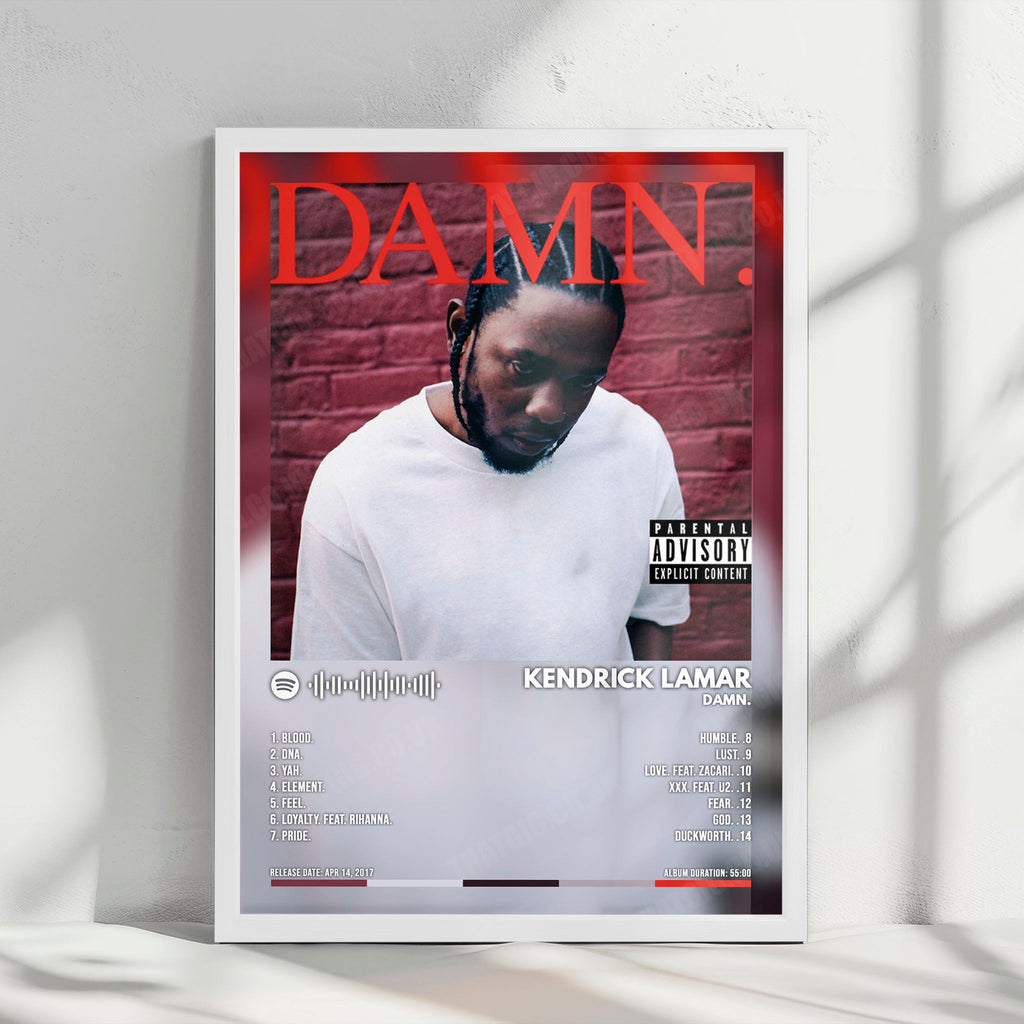 Kendrick Lamar - "DAMN." Album Cover Poster