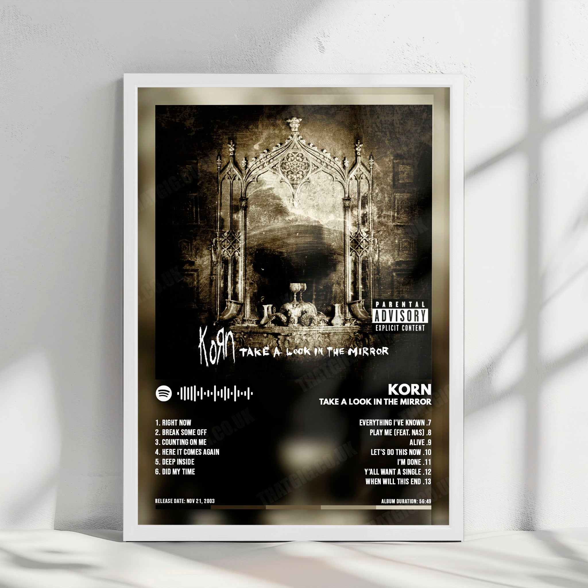 Korn "Take a Look in the Mirror  " Album Cover Poster - with Complete Tracklist