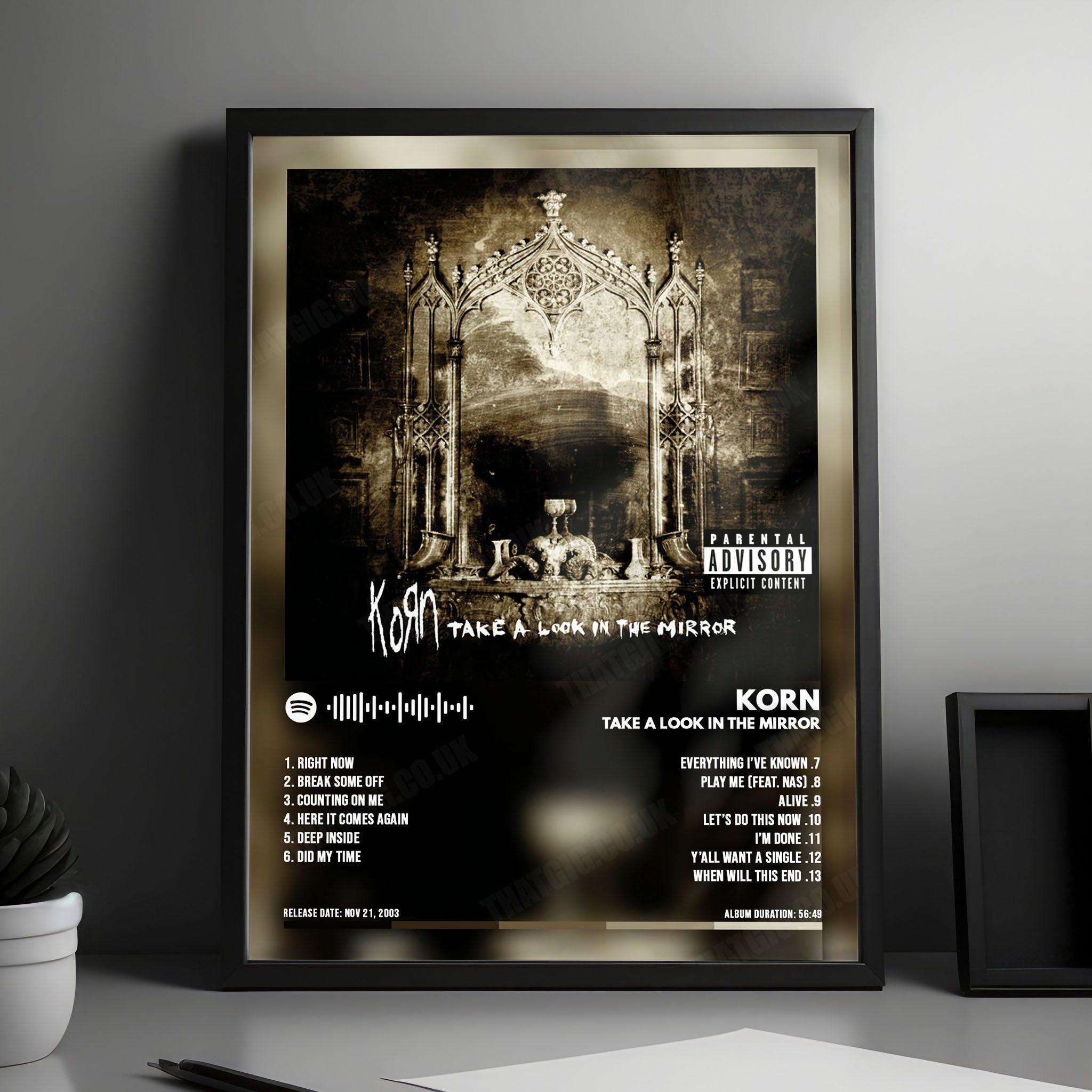 Korn "Take a Look in the Mirror  " Album Cover Poster - with Complete Tracklist