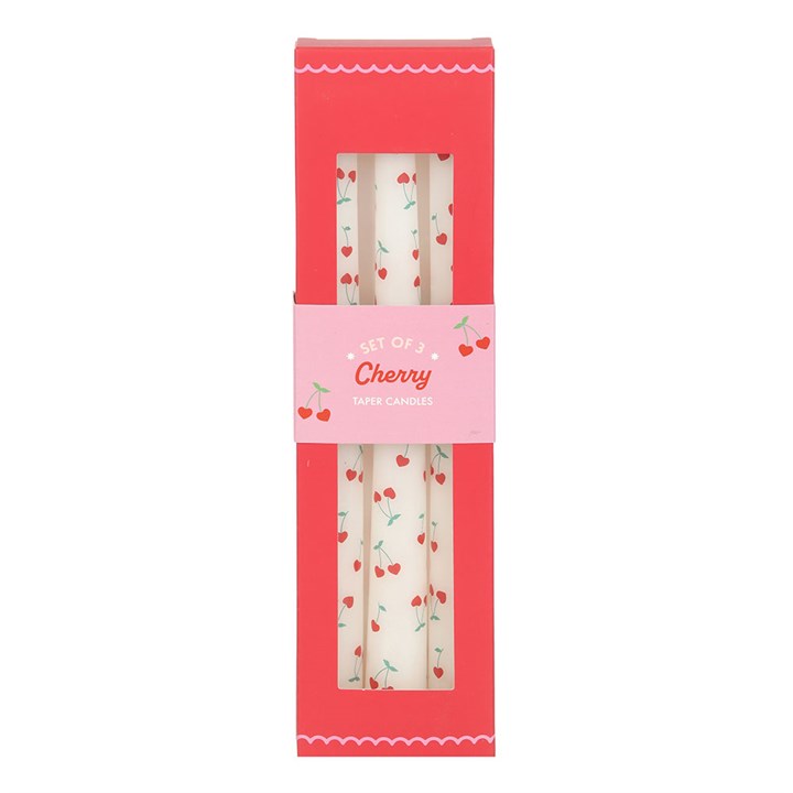Set of 3 Heart Cherry Taper Candles - Candles - Inspired Creative Gifts