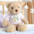 Personalised Luxury Teddy Bear with Little Giraffe Initial T-Shirt