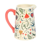 Cream Folk Print Ceramic Flower Jug | Vases | Inspired Creative Gifts