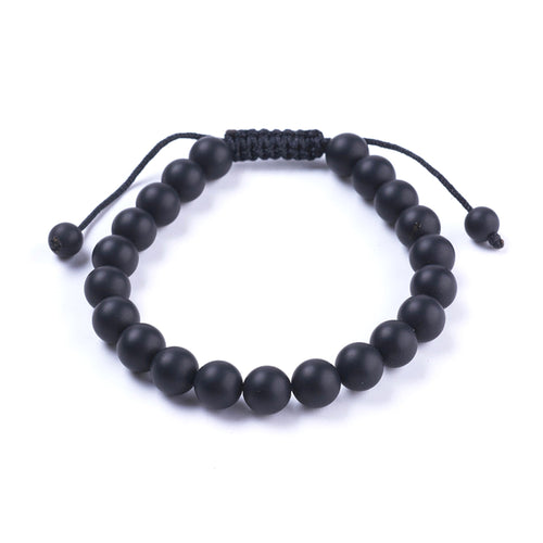Men's Black Agate Beaded Bracelet | Mens Bracelet | Inspired Creative Gifts