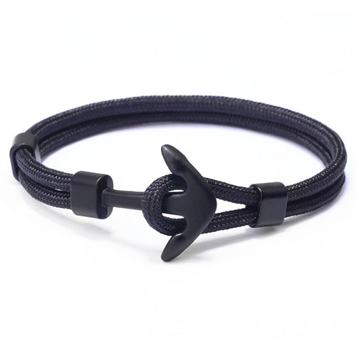 Men's Black Anchor Bracelet | Mens Bracelet | Inspired Creative Gifts