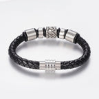 Men's Nautical Black Leather Bracelet