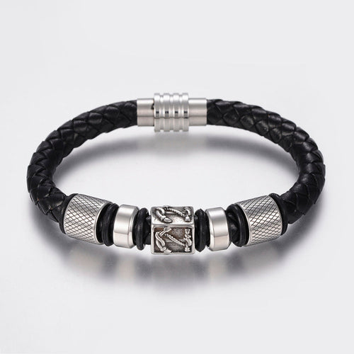 Men's Nautical Black Leather Bracelet | Mens Bracelet | Inspired Creative Gifts