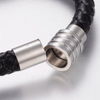 Men's Nautical Black Leather Bracelet