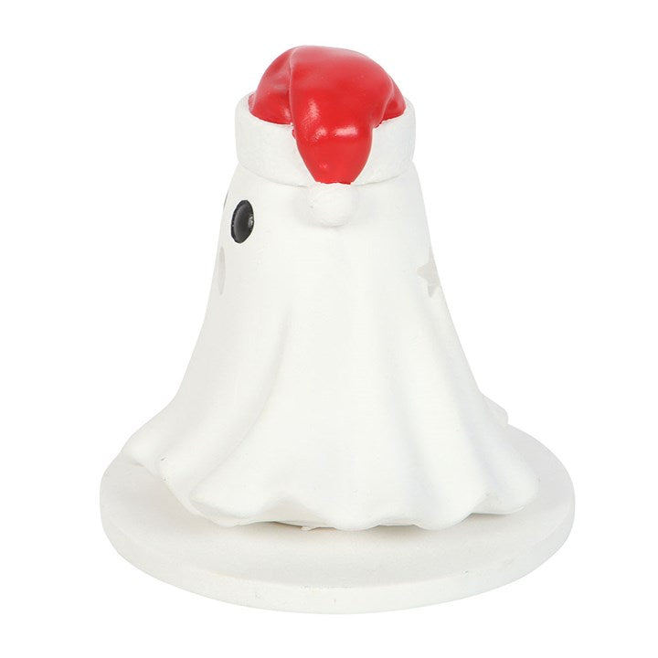 Ghost with Santa Hat Tealight and Incense Cone Holder