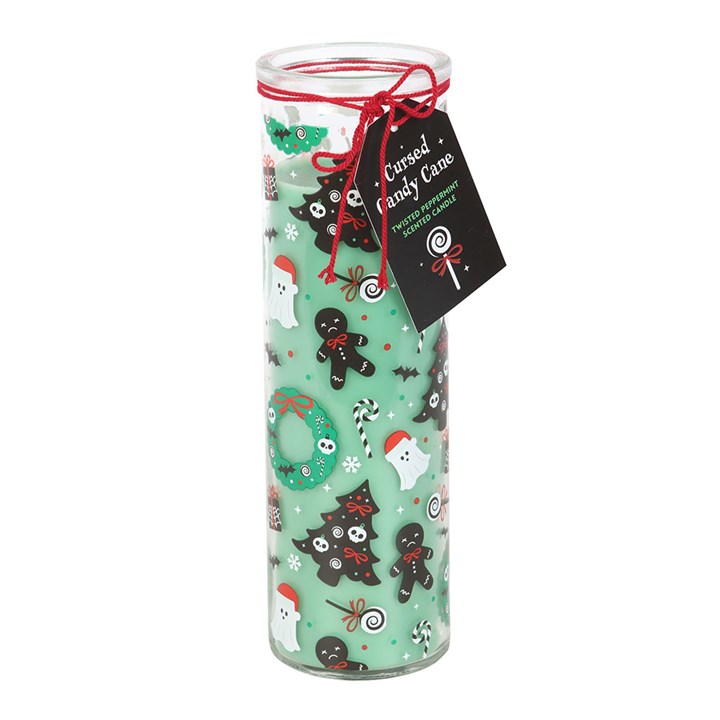 Merry Creepmas Cursed Candy Cane Tube Candle - Candles - Inspired Creative Gifts