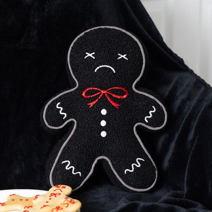Black Gingerdead Man Boucle Cushion - Inspired Creative Gifts