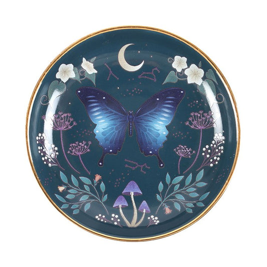 Round Midnight Moth Trinket Dish - Inspired Creative Gifts