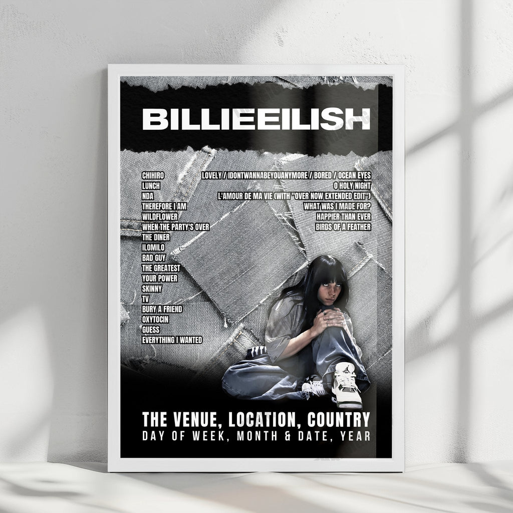 Billie Eilish Setlist Poster - Ball Arena, Denver - November 19th, 2024