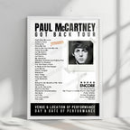 Paul McCartney Setlist Poster - Climate Pledge Arena, Seattle - May 3rd, 2022