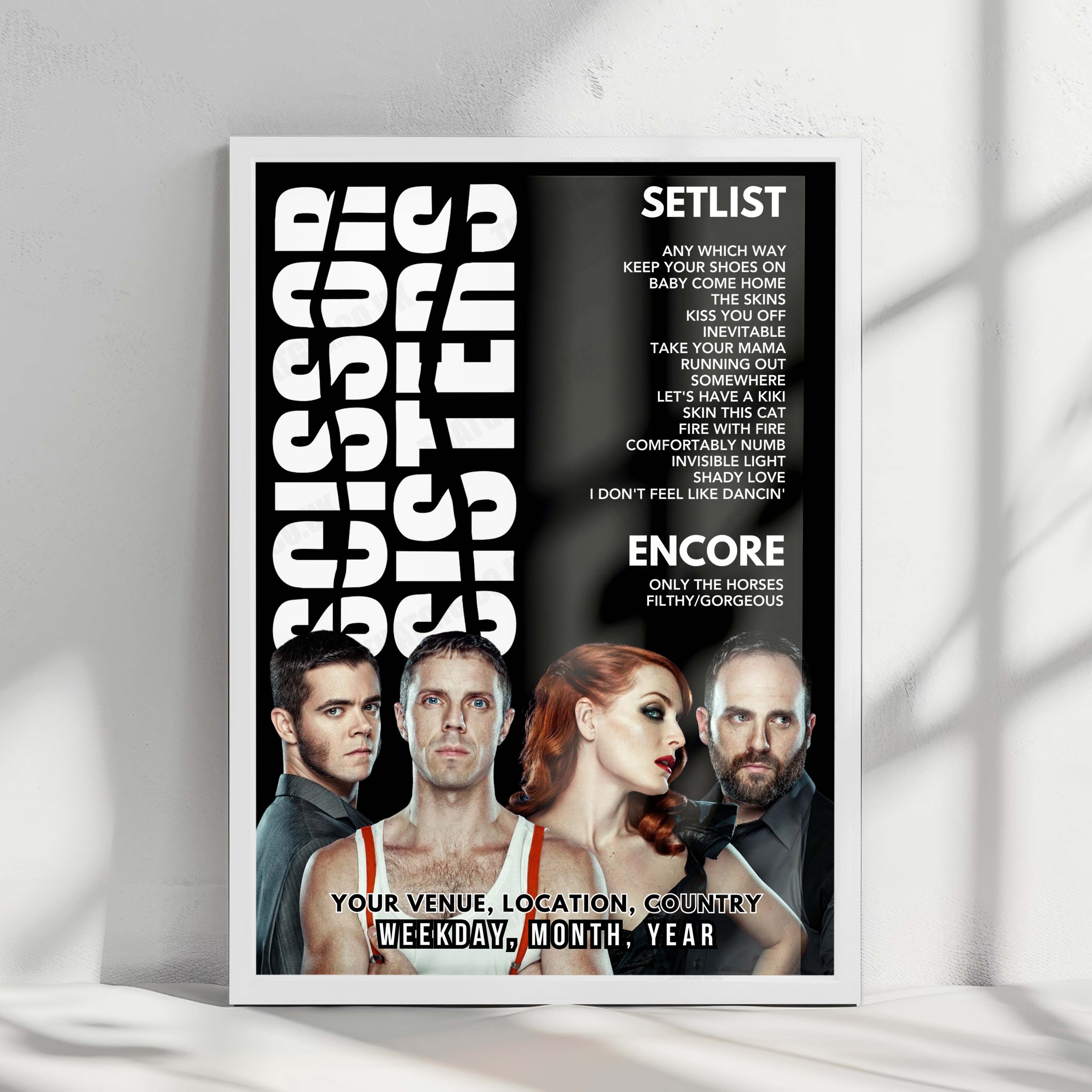 Scissor Sisters Setlist Poster - The O2 Arena, London - May 23rd, 2025