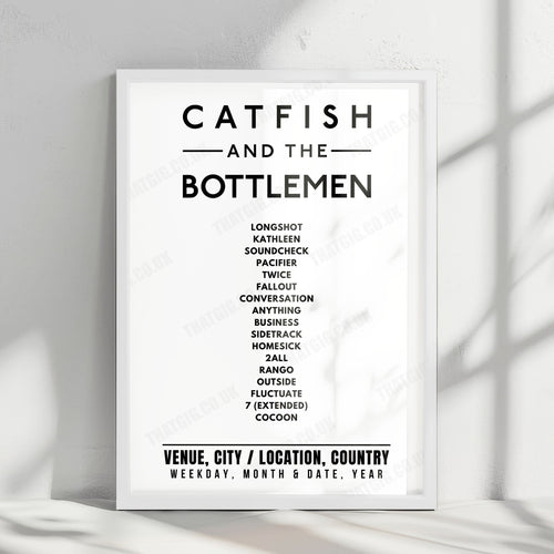 Catfish and the Bottlemen Setlist Poster - Victoria Park, Warrington - September 5th, 2021 | Setlist Poster | Inspired Creative Gifts