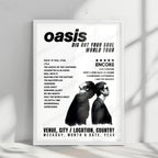 Oasis Setlist Poster - MTS Centre, Winnipeg - September 1st, 2008
