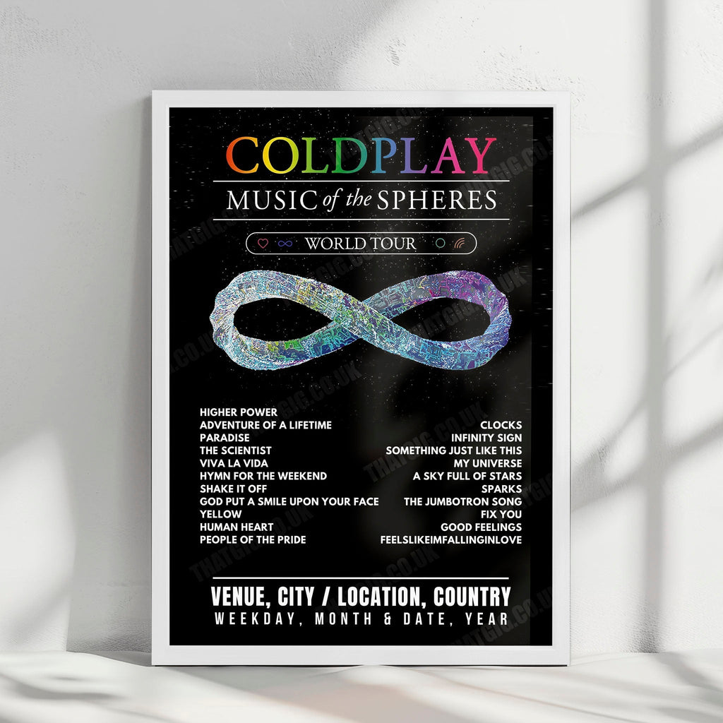 Coldplay Setlist Poster - Wembley Stadium, London - August 30th, 2025