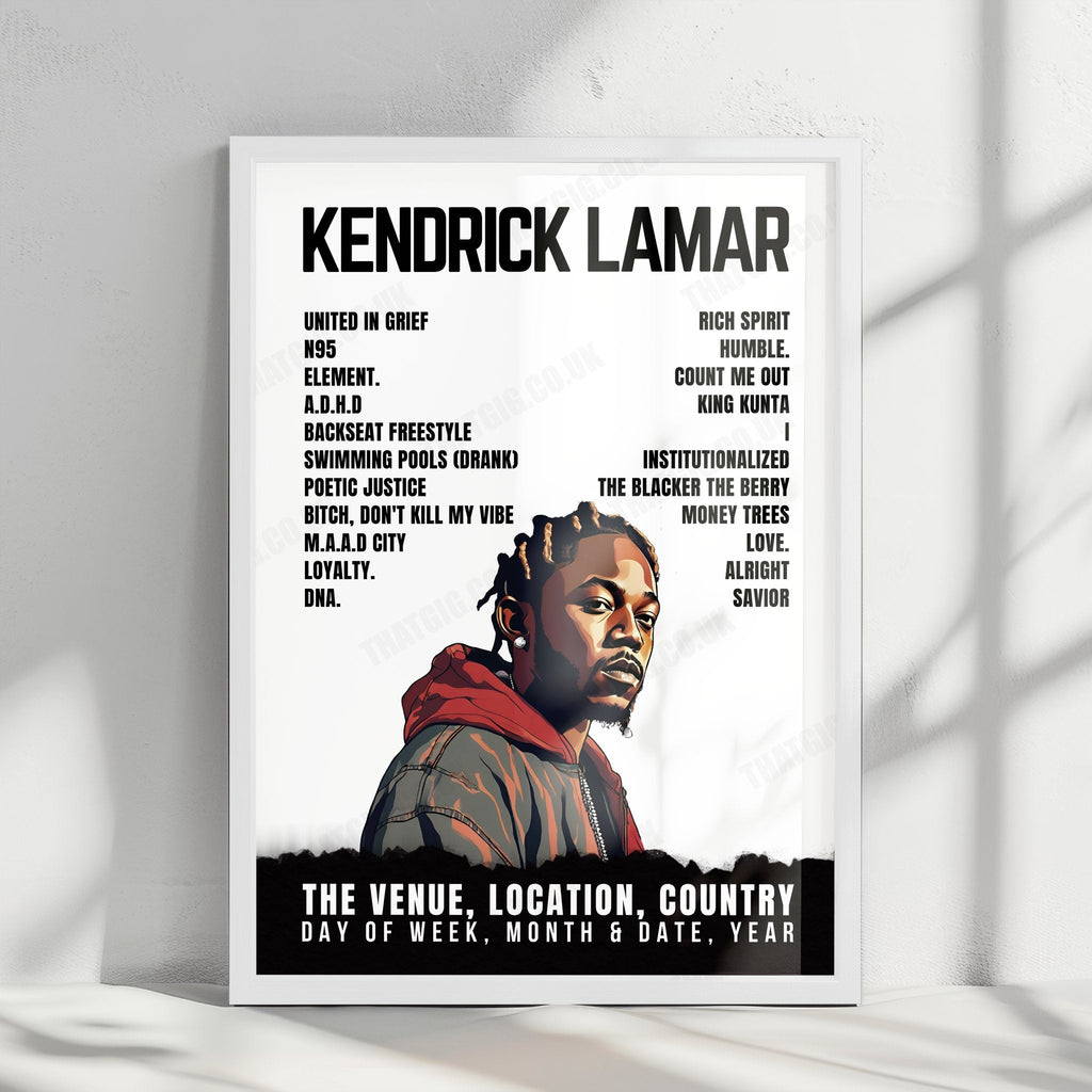 Kendrick Lamar Setlist Poster - Parc del Fòrum, Barcelona - June 2nd, 2023