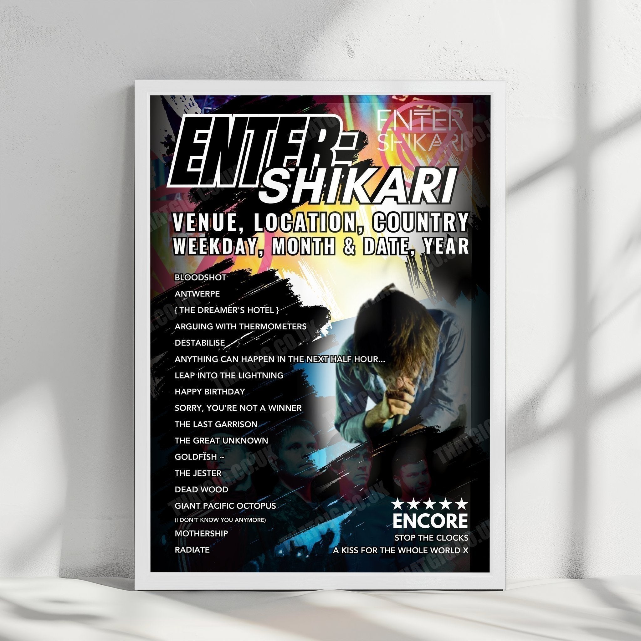 Enter Shikari Setlist Poster - Patronaat Stage 1, Haarlem, Netherlands - June 6th, 2024