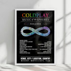 Coldplay Setlist Poster - Johan Cruijff ArenA, Amsterdam - July 18th, 2023