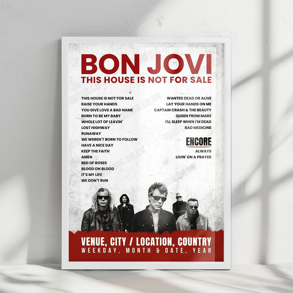 Bon Jovi Setlist Poster - Viejas Arena, San Diego - March 5th, 2017