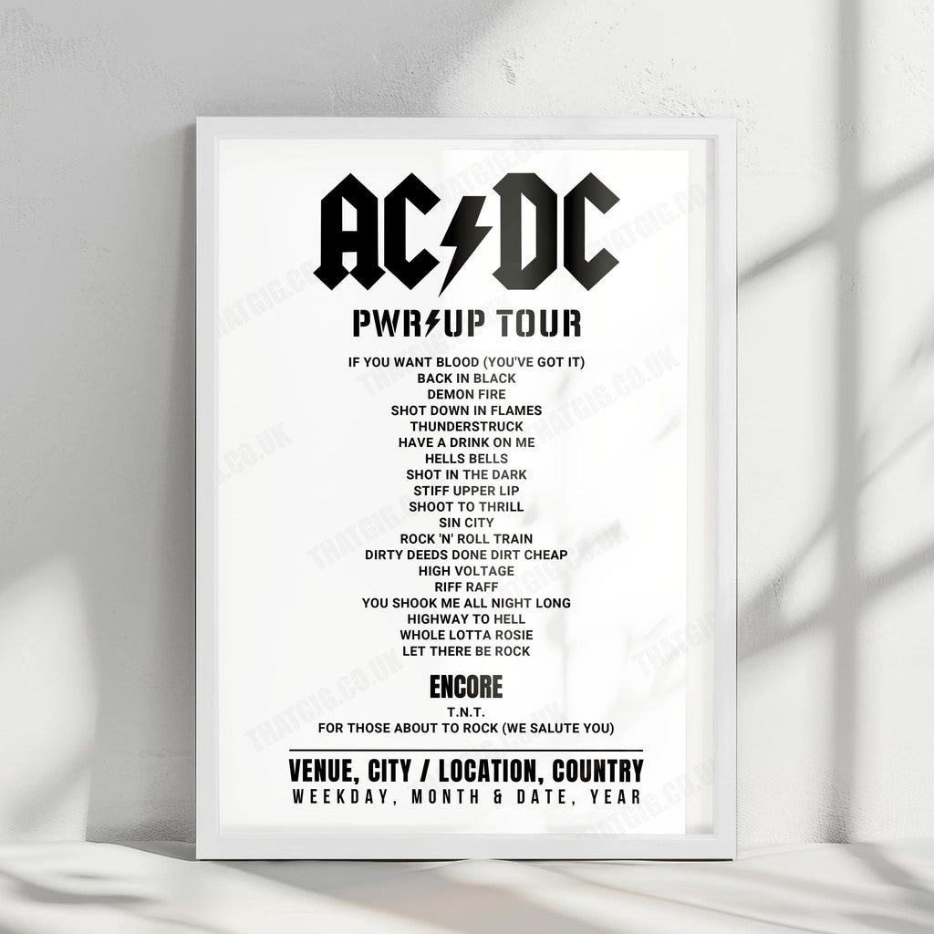 AC/DC Setlist Poster - Veltins-Arena, Gelsenkirchen - May 21st, 2024