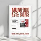 Mumford & Sons Setlist Poster - Dolby Theatre, Los Angeles - February 8th, 2023