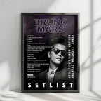 Bruno Mars Setlist Poster - Park Theater at Park MGM, Las Vegas - March 7th, 2020