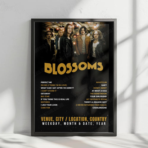 Blossoms Setlist Poster - The Great Hall, Cardiff University Students' Union, Cardiff - November 9th, 2024 | Setlist Poster | Inspired Creative Gifts