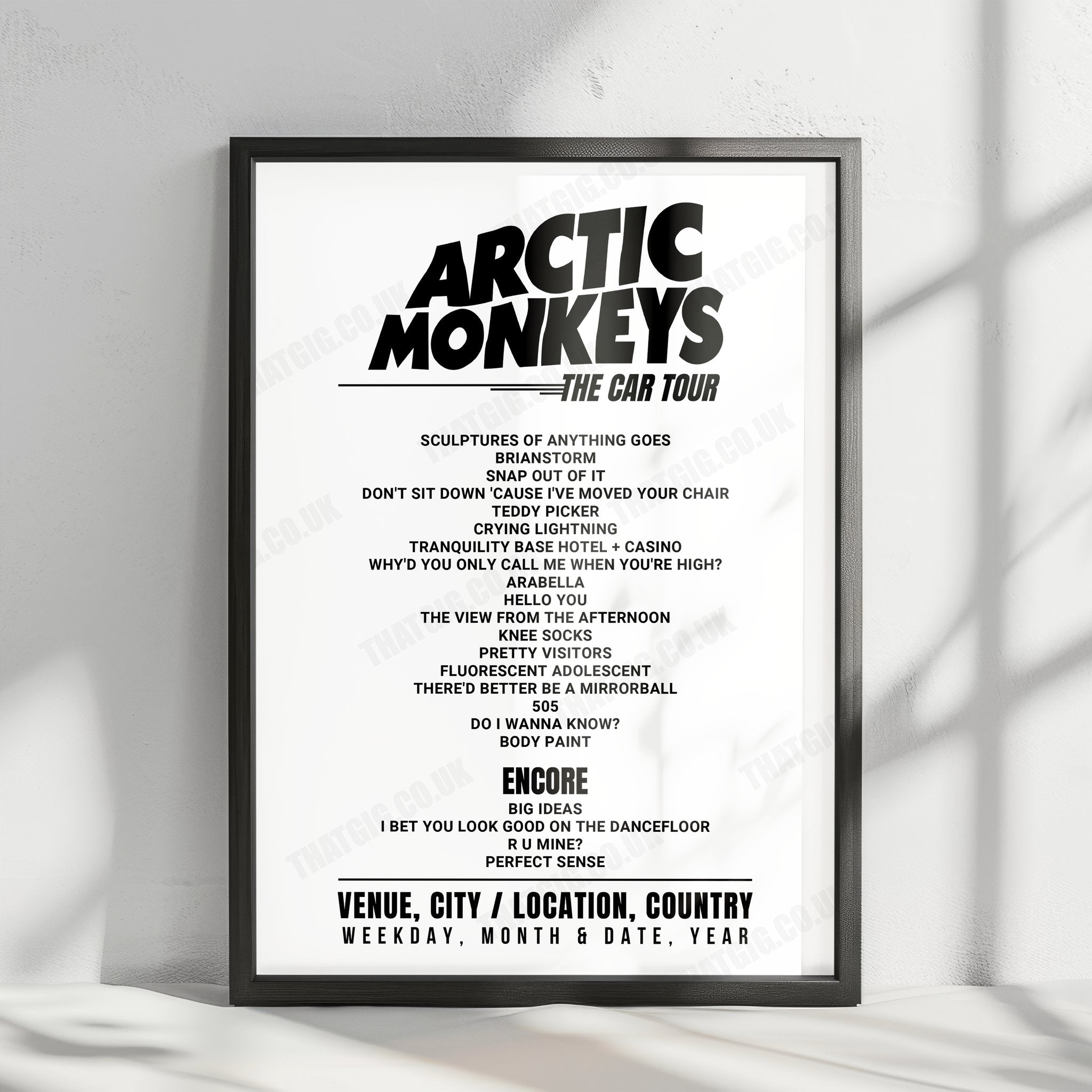 Arctic Monkeys Setlist Poster - Costanera Sur, Buenos Aires - November 13th, 2022