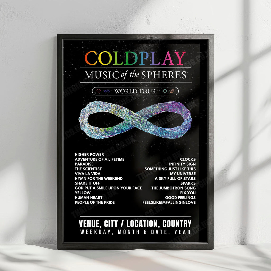 Coldplay Setlist Poster - Snapdragon Stadium, San Diego - September 27th, 2023