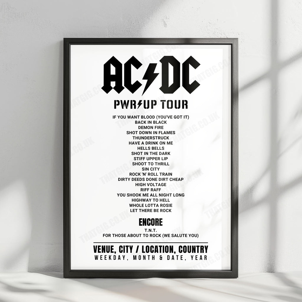 AC/DC Setlist Poster - Veltins-Arena, Gelsenkirchen - May 21st, 2024