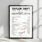 Taylor Swift Setlist Poster - Estádio Olímpico Nilton Santos, Rio de Janeiro - November 17th, 2023