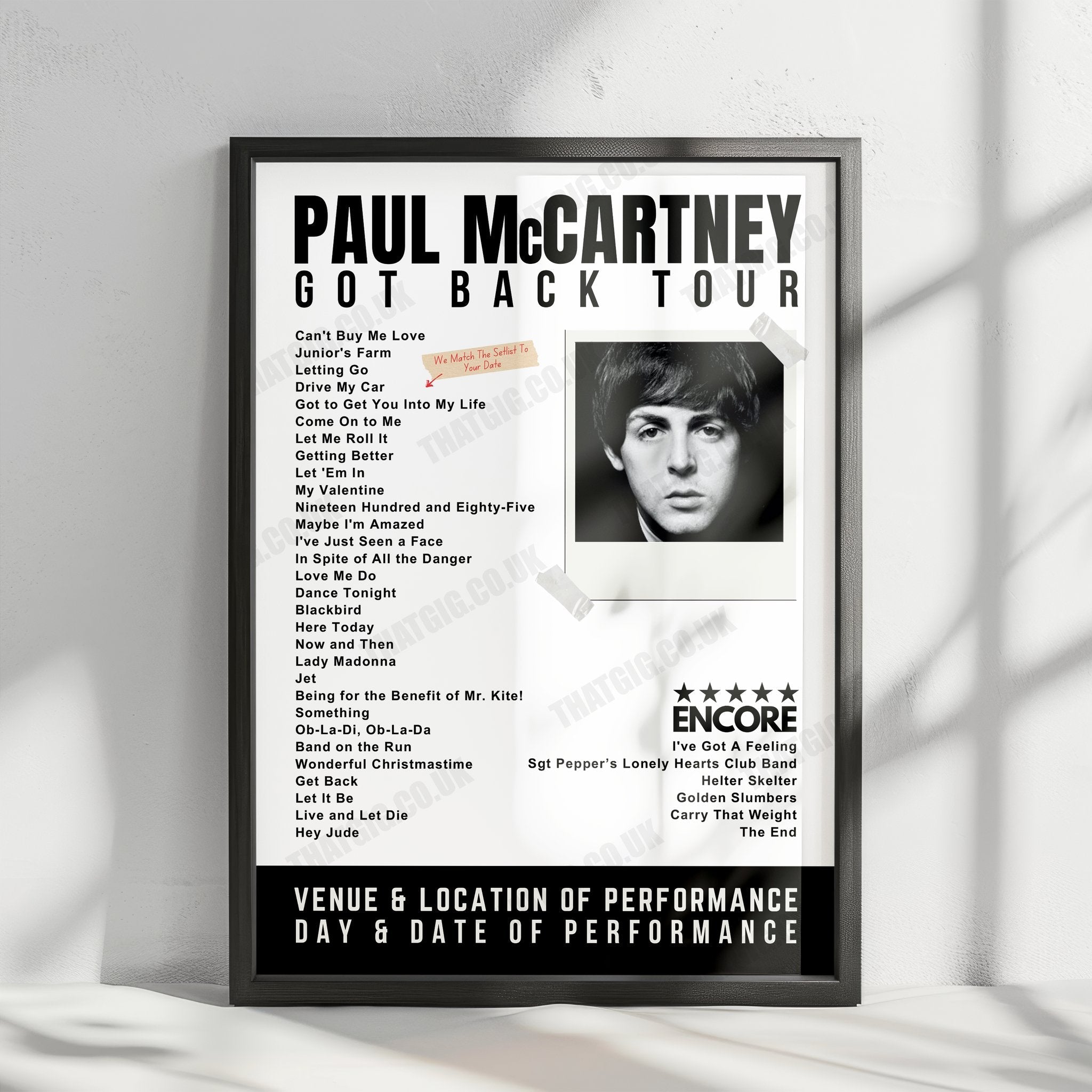 Paul McCartney Setlist Poster - Estadio Monumental, Santiago, Chile - October 11th, 2024
