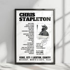 Chris Stapleton Setlist Poster - Value City Arena, Columbus - July 19th, 2024
