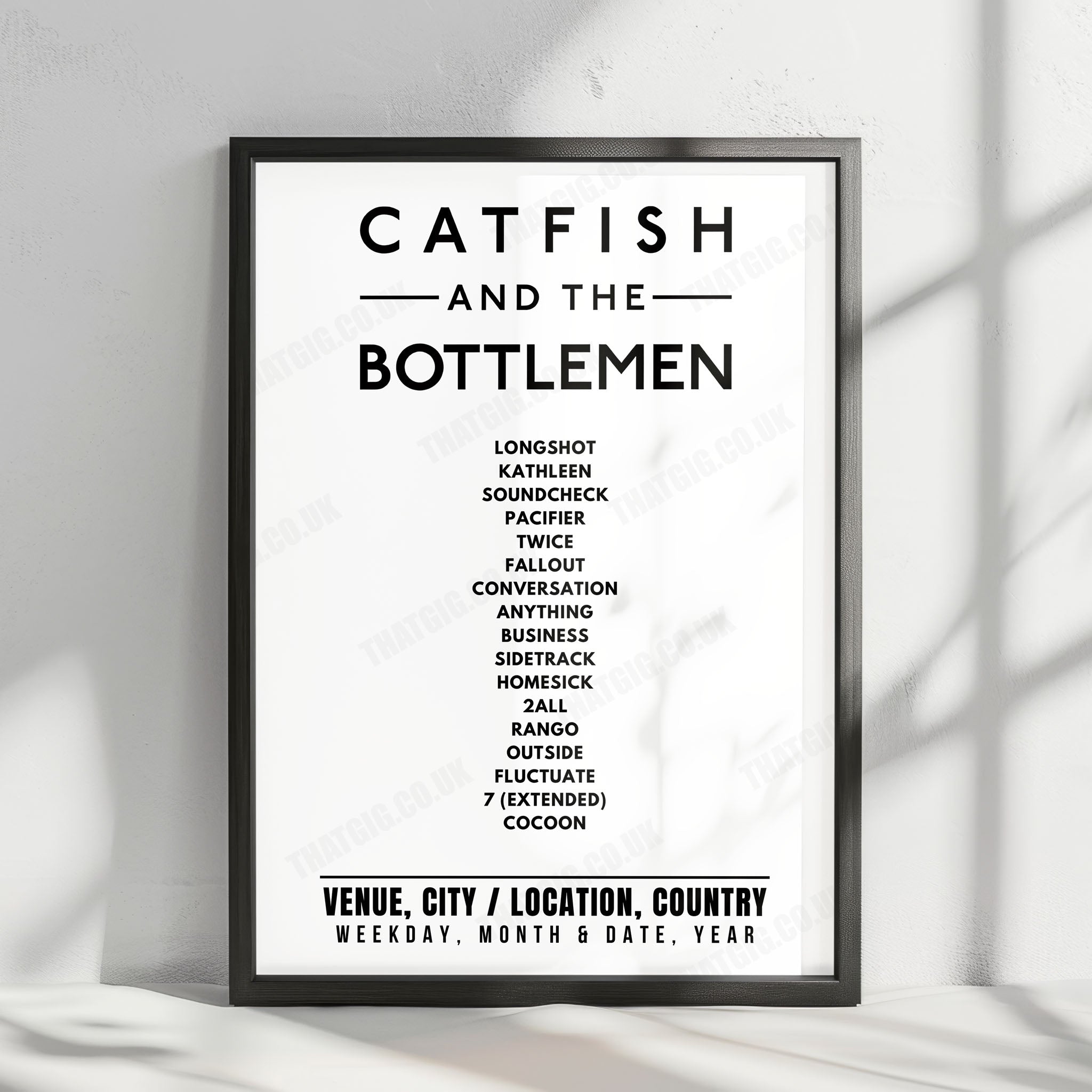 Catfish and the Bottlemen Setlist Poster - Victoria Park, Warrington - September 5th, 2021
