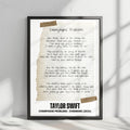 Taylor Swift "Champagne Problems" Lyric Poster