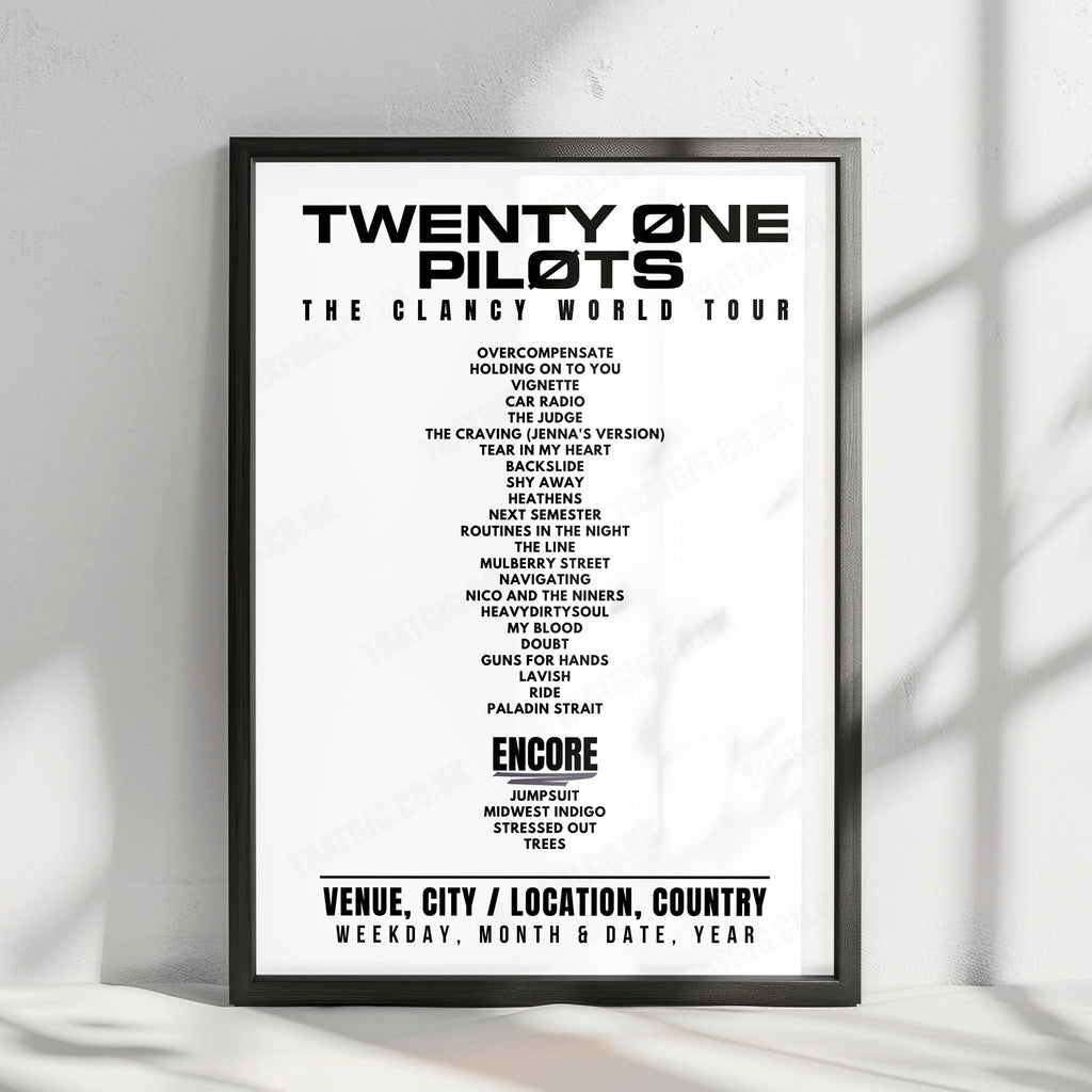 twenty one pilots Setlist Poster - Olympiahalle, Munich - April 27th, 2025